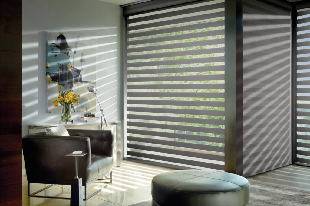 Cordless child-safe window coverings in a family Calgary home