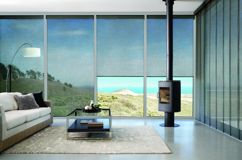 Solar Shades in a professionally designed interior