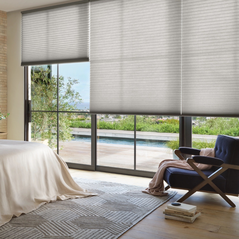 Close detail of custom cellular shades