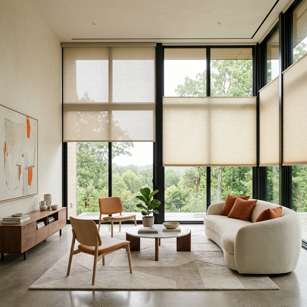 Custom window treatment in a Calgary home