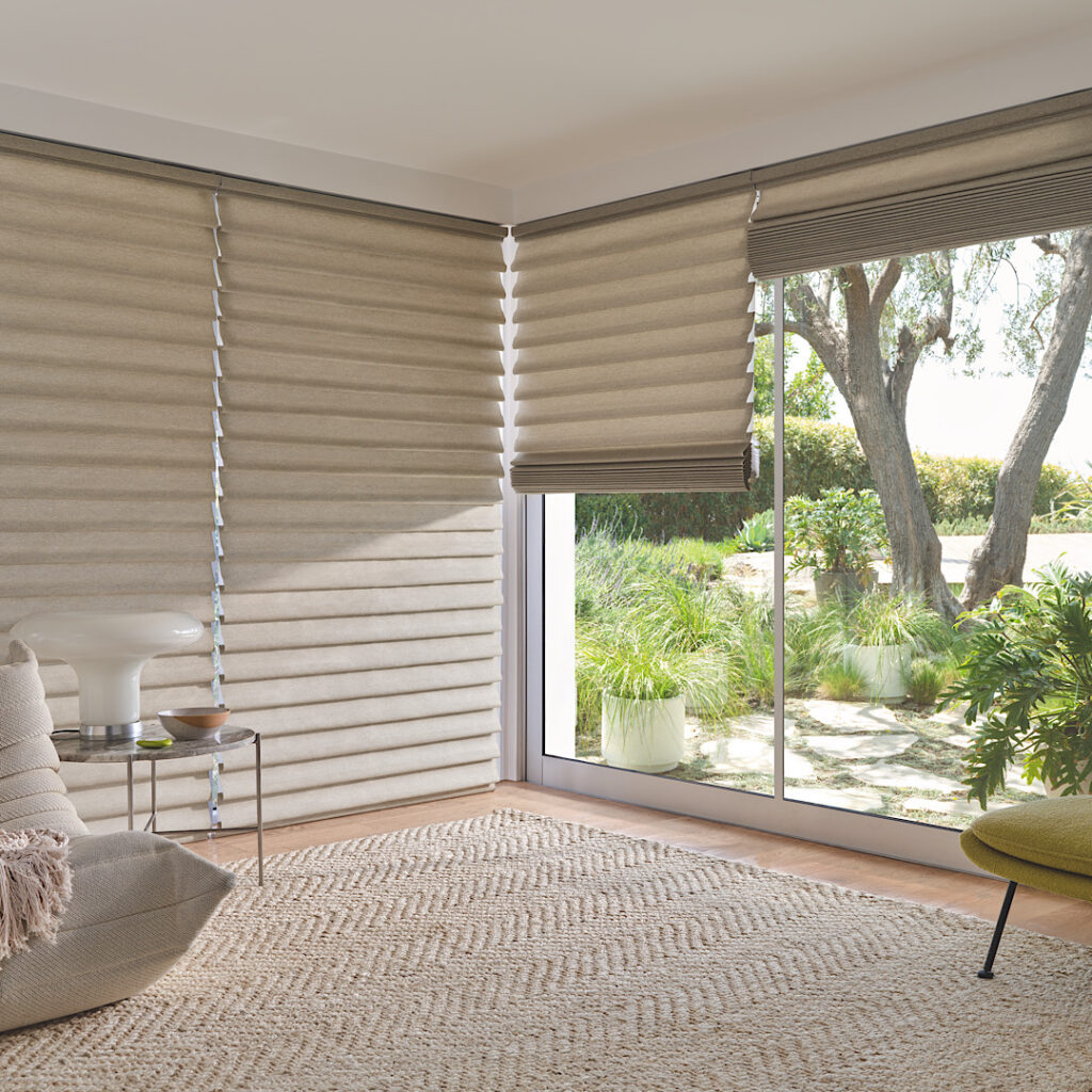 Roman Shades installed in a professionally designed interior