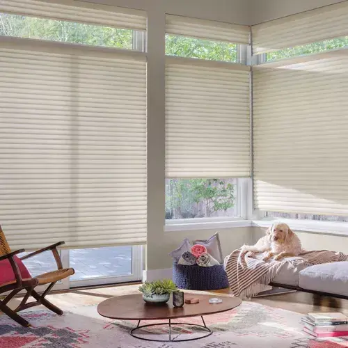 Close detail of custom pleated shades